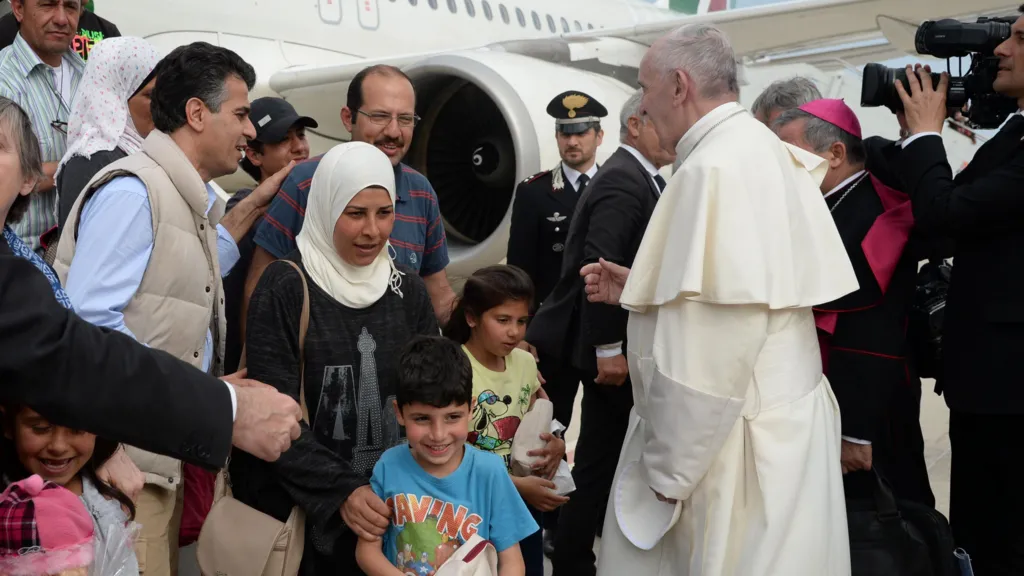 Pope saved my children's future by bringing us to Italy, says Syrian migrant