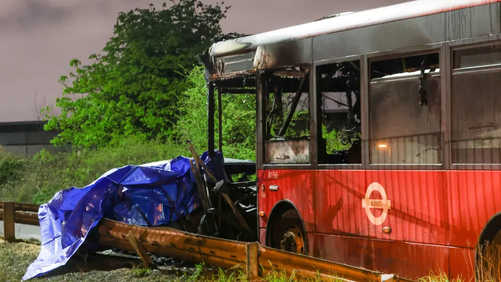 Three die in west London crash between car and bus