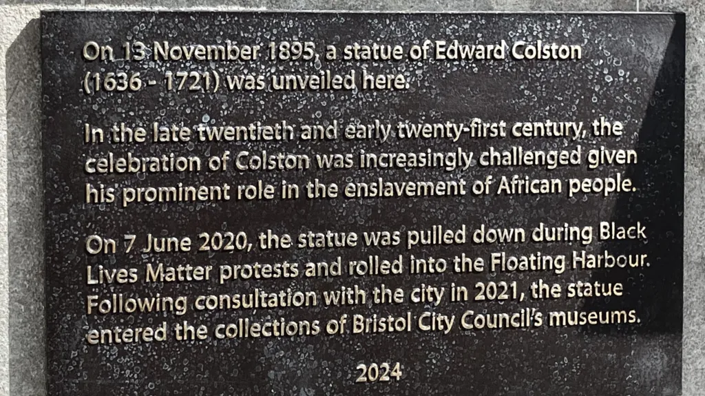 Edward Colston plaque installed where slave trader&#039;s statue was torn down