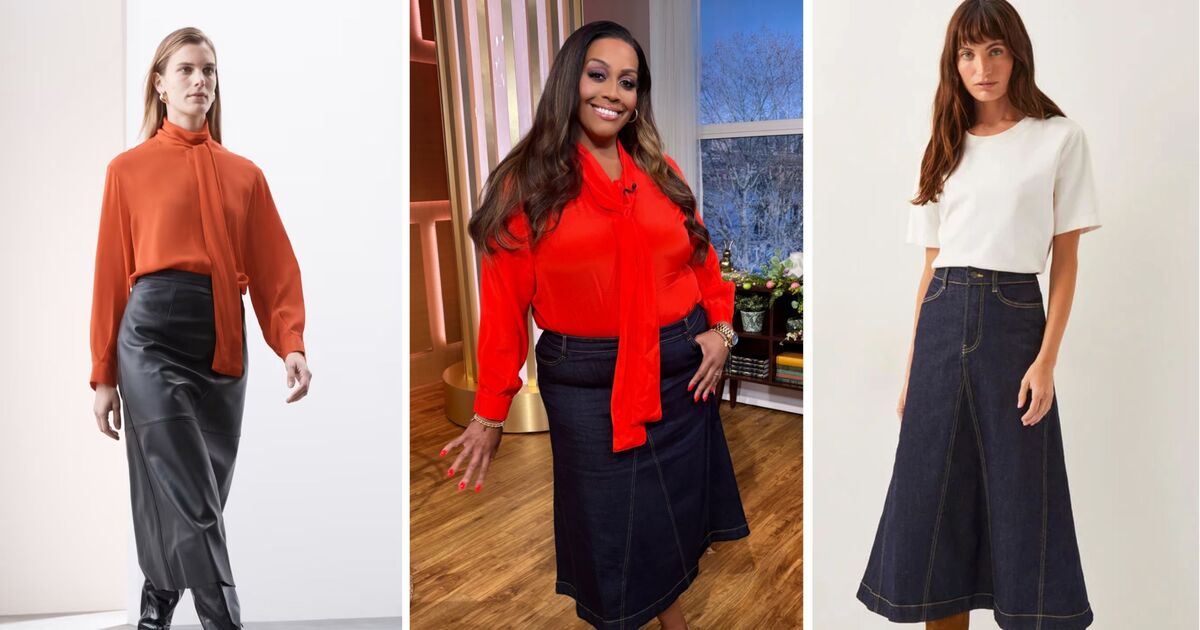 Alison Hammond's outfit is all high street – her denim midi skirt is perfect for spring