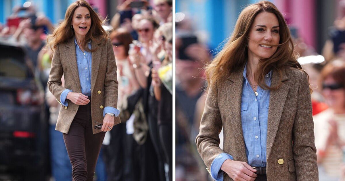 Princess Kate's blue linen shirt is from the high street – and it's 15% off