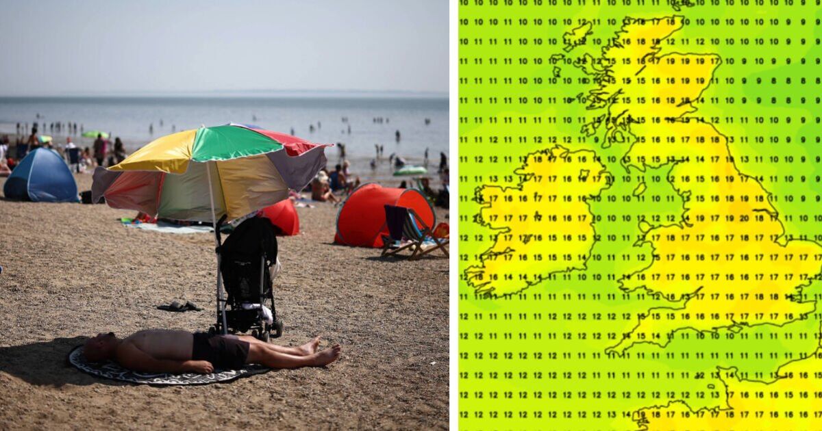 Weather maps turn orange as 20C heat bomb hits UK in days - see temps in your area
