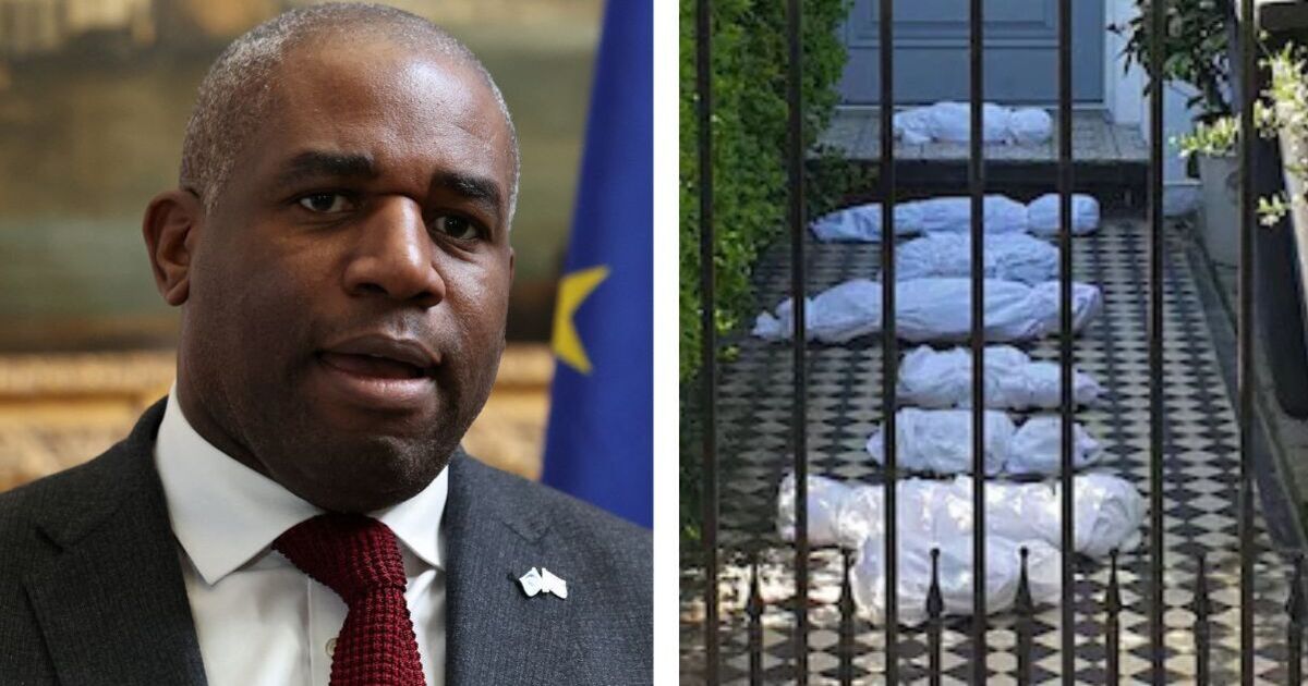 David Lammy targeted by Pro-Palestine protestors as child-sized body bags left at his home