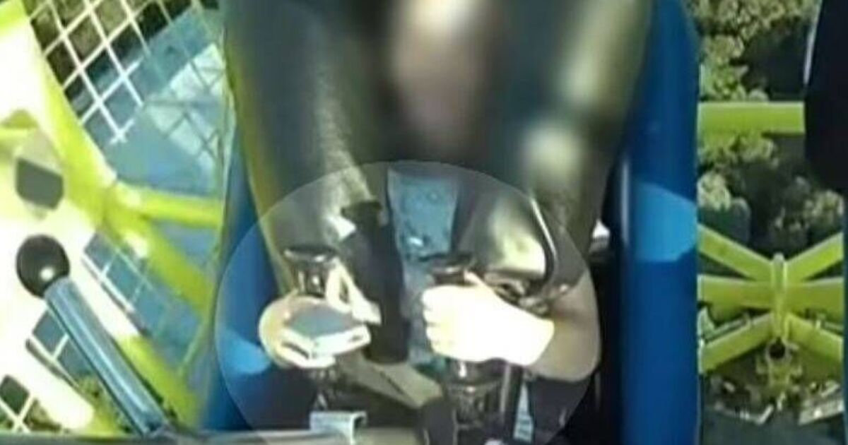 Moment child&#039;s seatbelt flies open on fairground ride as parent&#039;s &#039;screaming&#039; in terror