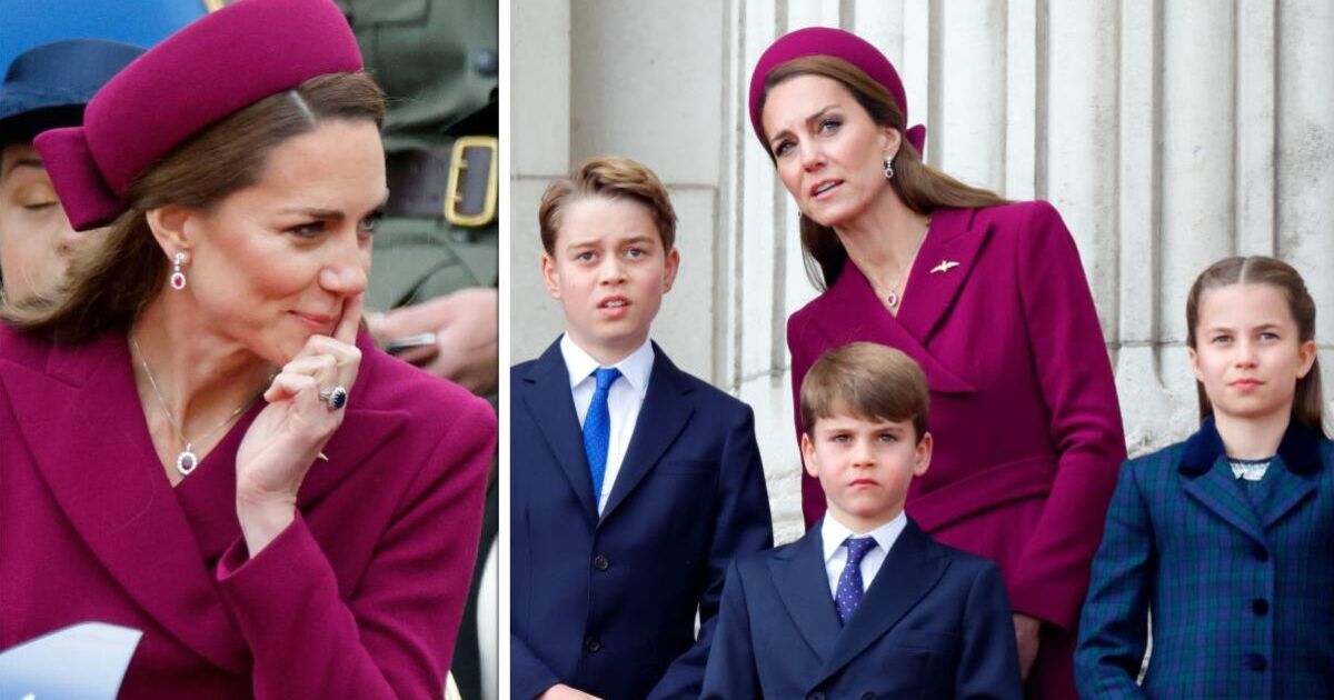 Princess Kate&#039;s four-word instruction to George, Charlotte and Louis caught on camera