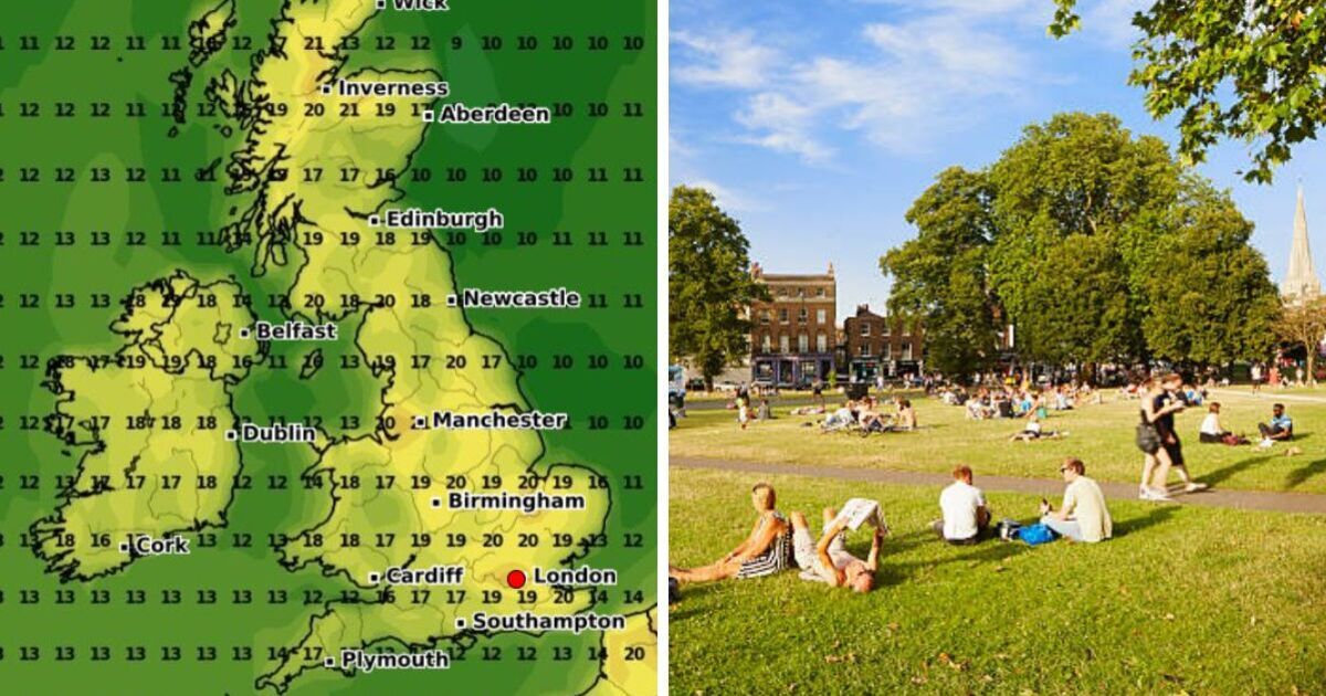 New weather maps show UK &#039;mini-heatwave&#039; as temperatures soar to 21C